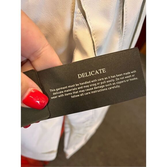 Guess White Faux Leather Delicate Pieced Zip Up Jacket sz XL NWT - Picture 6 of 10